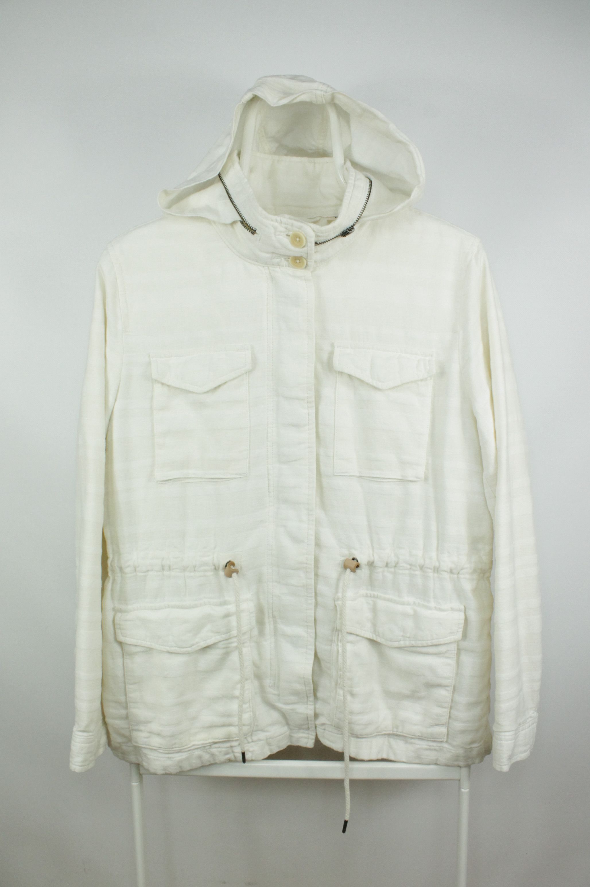 Levi's Levi's Cotton Linen White Milk Women's Safari Jacket Size L / US 10 / IT 46 - 6 Thumbnail