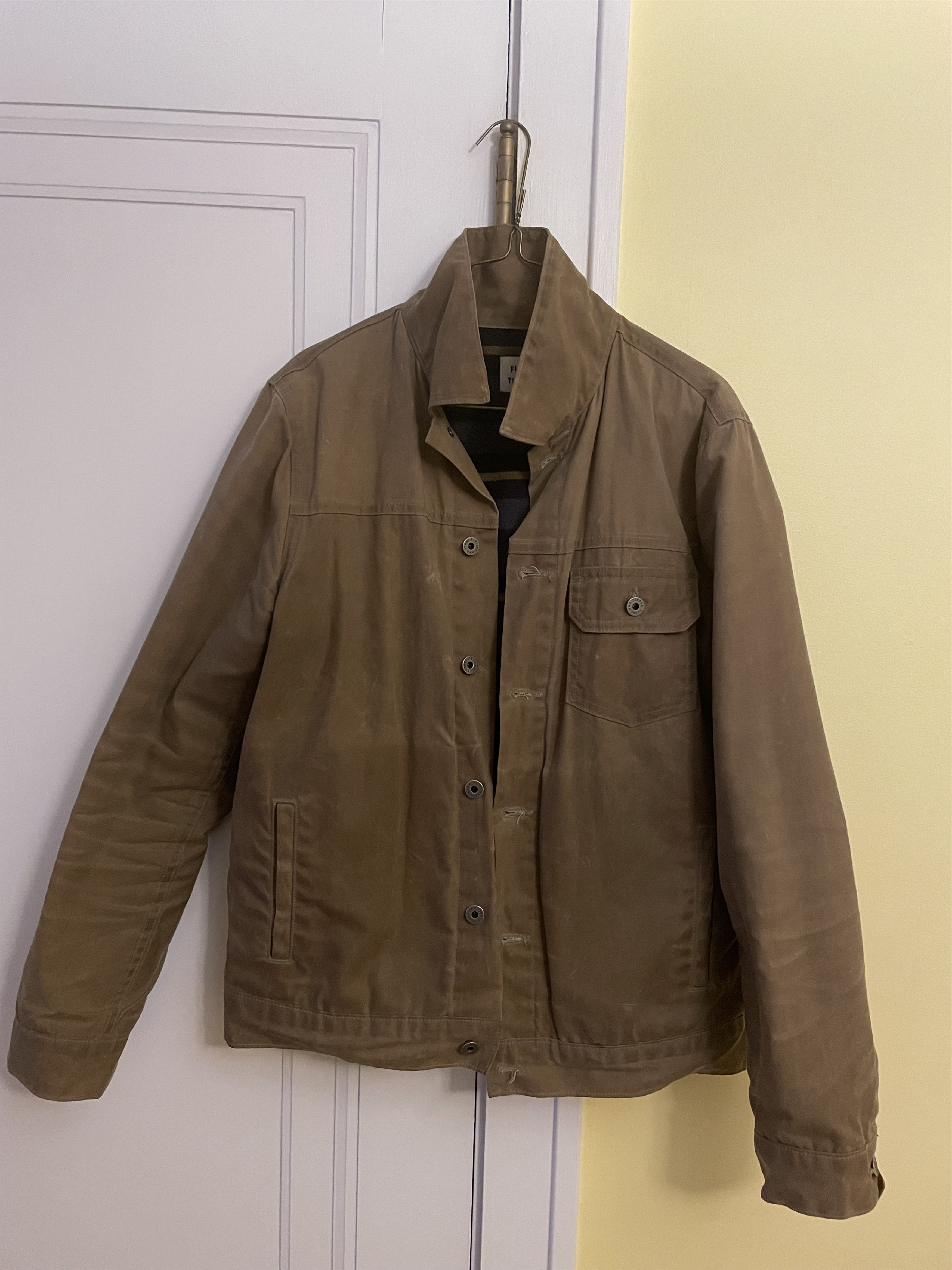 Flint And Tinder Flannel-Lined Waxed Trucker Jacket Size US M / EU 48-50 / 2 - 1 Thumbnail