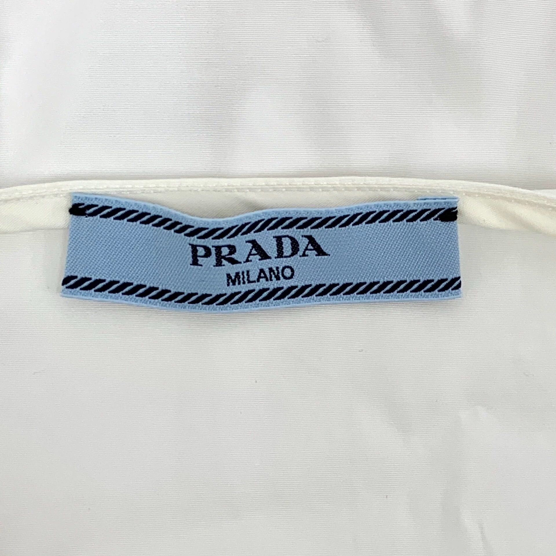Prada Prada Cotton Crew Neck Single-Breasted Long-Sleeve Shirt Size XS / US 0-2 / IT 36-38 - 7 Thumbnail