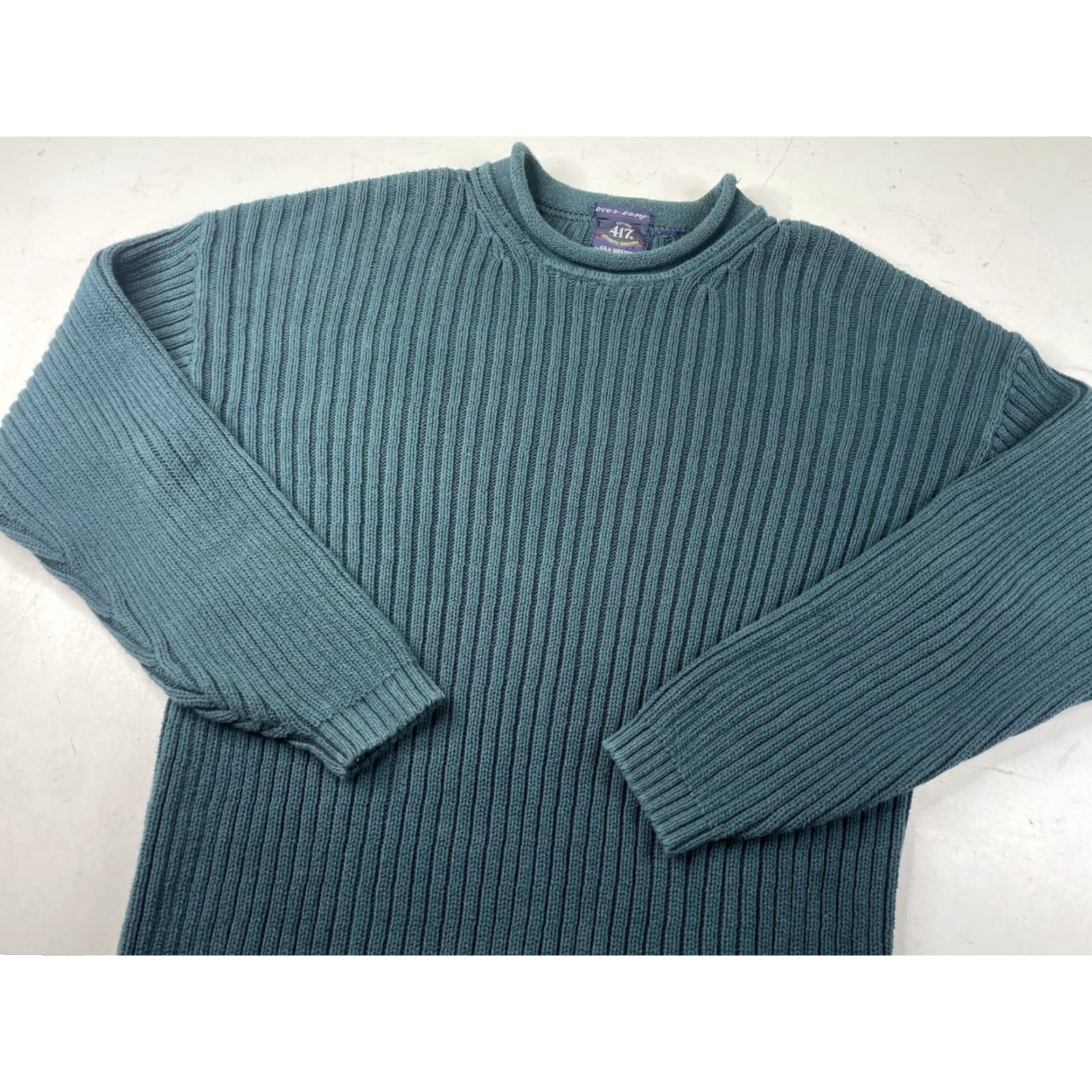 Van Heusen VINTAGE Van Heusen Sweater Knit Roll Neck Pullover Men XL Green Cotton 80s 90s Preppy Size US XL / EU 56 / 4 - 2 Thumbnail
