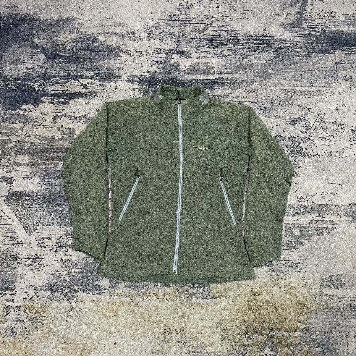 image of Montbell Fleece Zipper Jacket Sweater in Green, Women's (Size Medium)