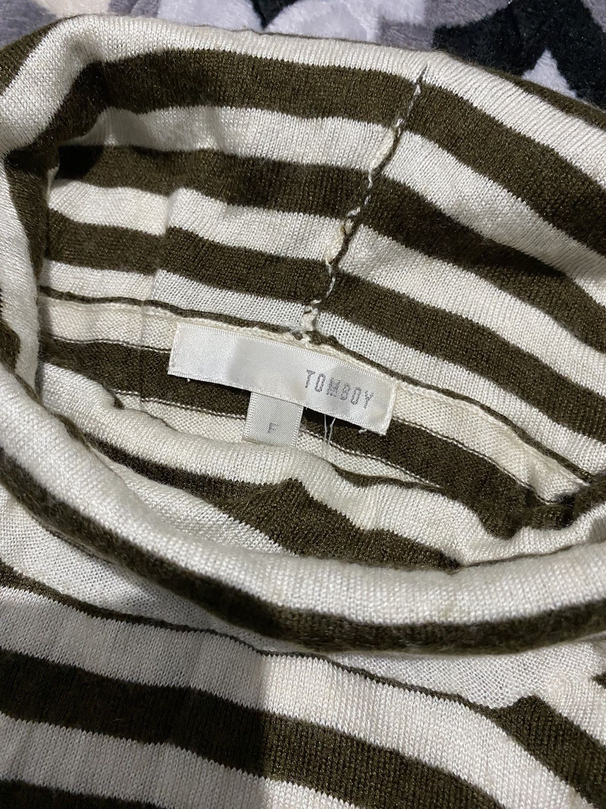 Vintage Tomboy Grunge Turtle neck striped y2k style