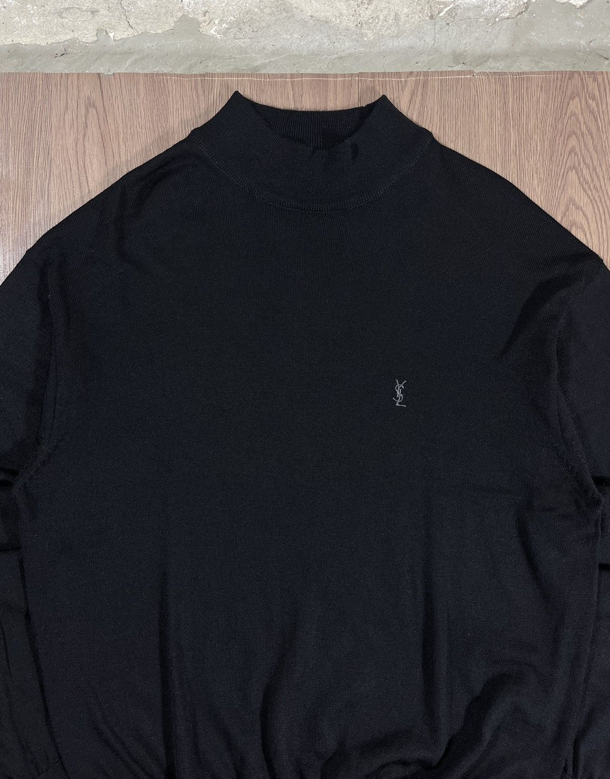 Yves Saint Laurent Yves Saint Laurent Pour Homme High Neck Knit Sweater Size US L / EU 52-54 / 3 - 3 Thumbnail