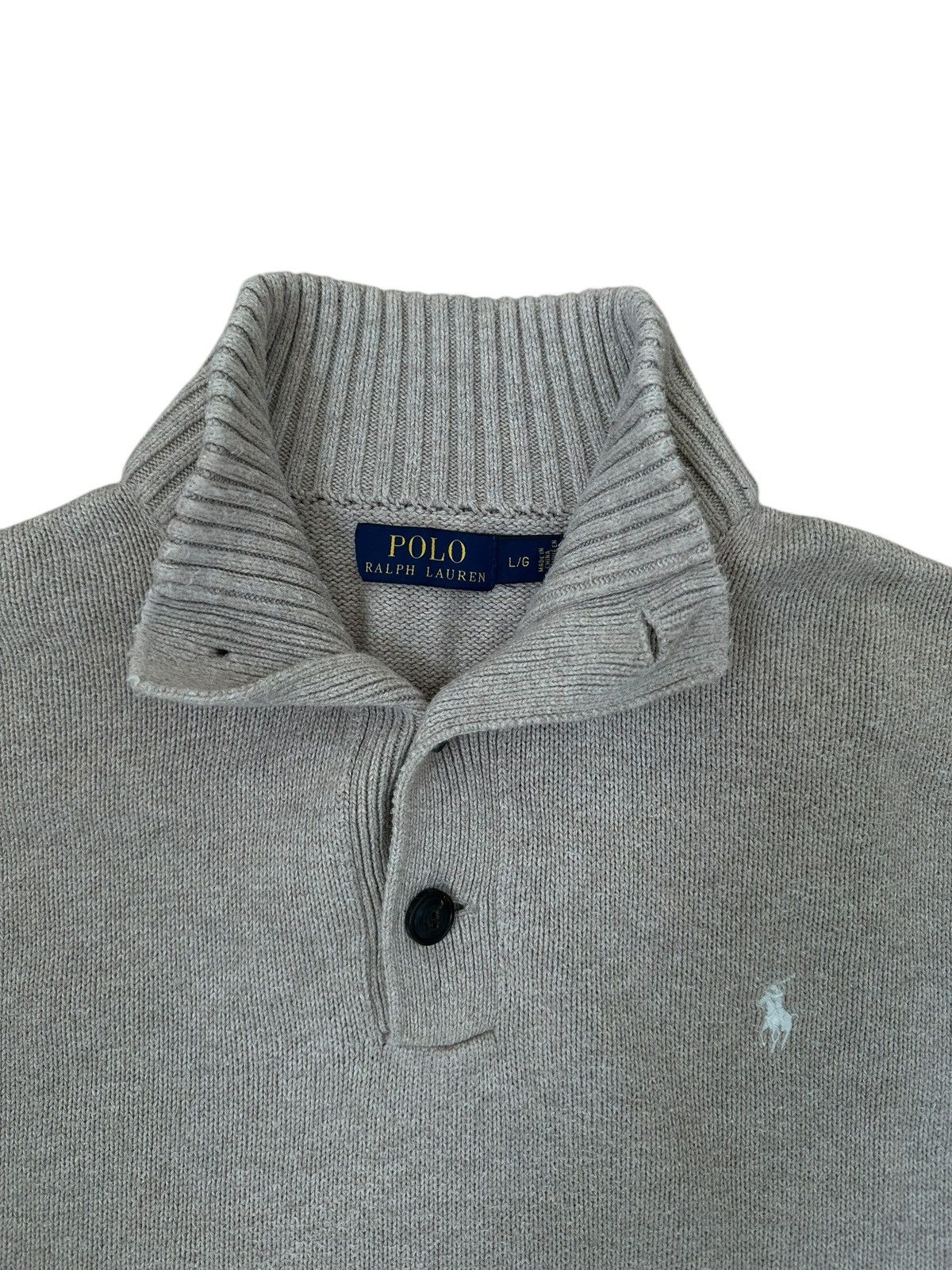 Polo Ralph Lauren Polo Ralph Lauren Halfzip Knit Sweatshirt Pullover L grey Size US L / EU 52-54 / 3 - 3 Thumbnail