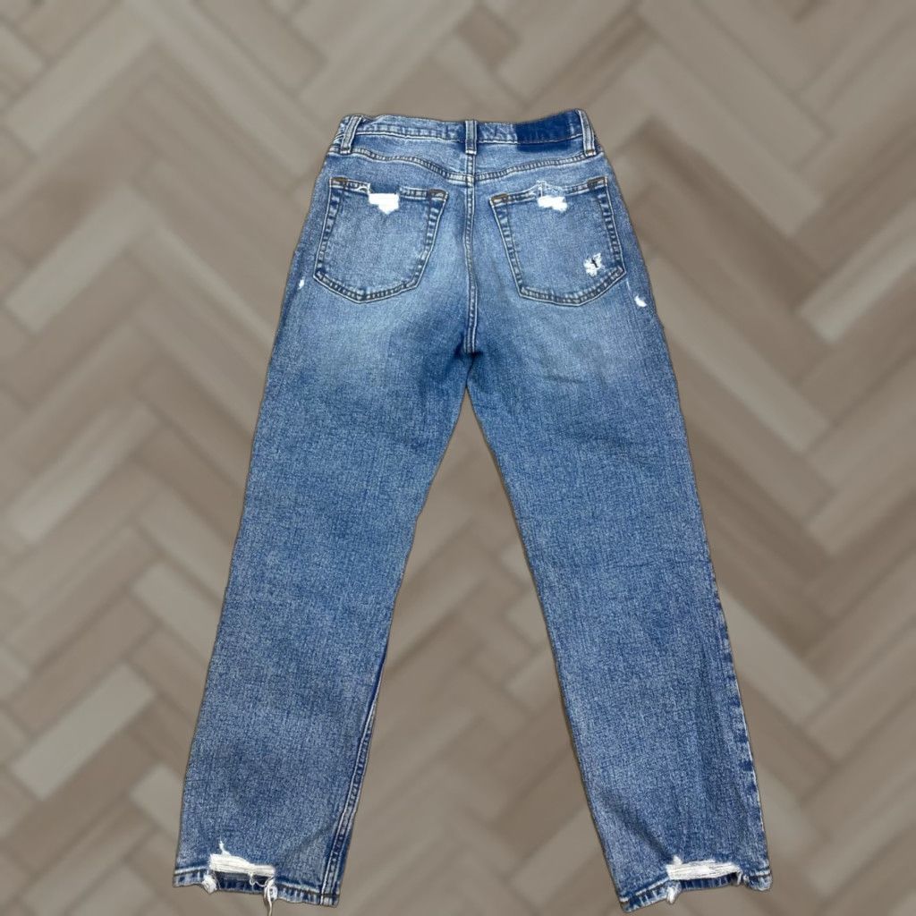 Abercrombie & Fitch Abercrombie & Fitch Curve Love Jeans The Ankle Straight Ultra High Rise 26 Blue Denim Women Jeans 26 Regular High Rise Straight Love Size 26" / US 2 / IT 38 - 1 Thumbnail