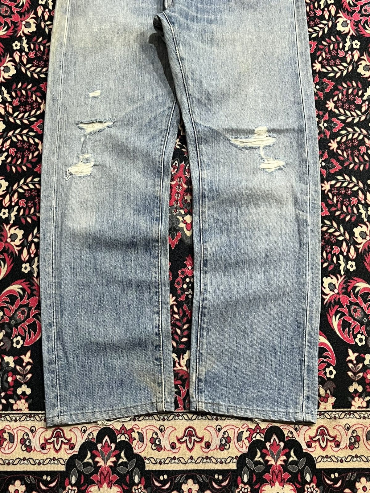 Levi's Levi’s 505 Big E Non Selvedge Made in Usa Distress Blue Jean Size US 32 / EU 48 - 10 Thumbnail