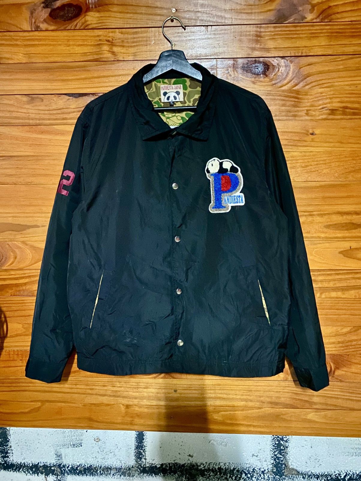 Japanese Brand Pandista Japan Black Coaches Jacket XL – Panda Logo Size US L / EU 52-54 / 3 - 3 Thumbnail