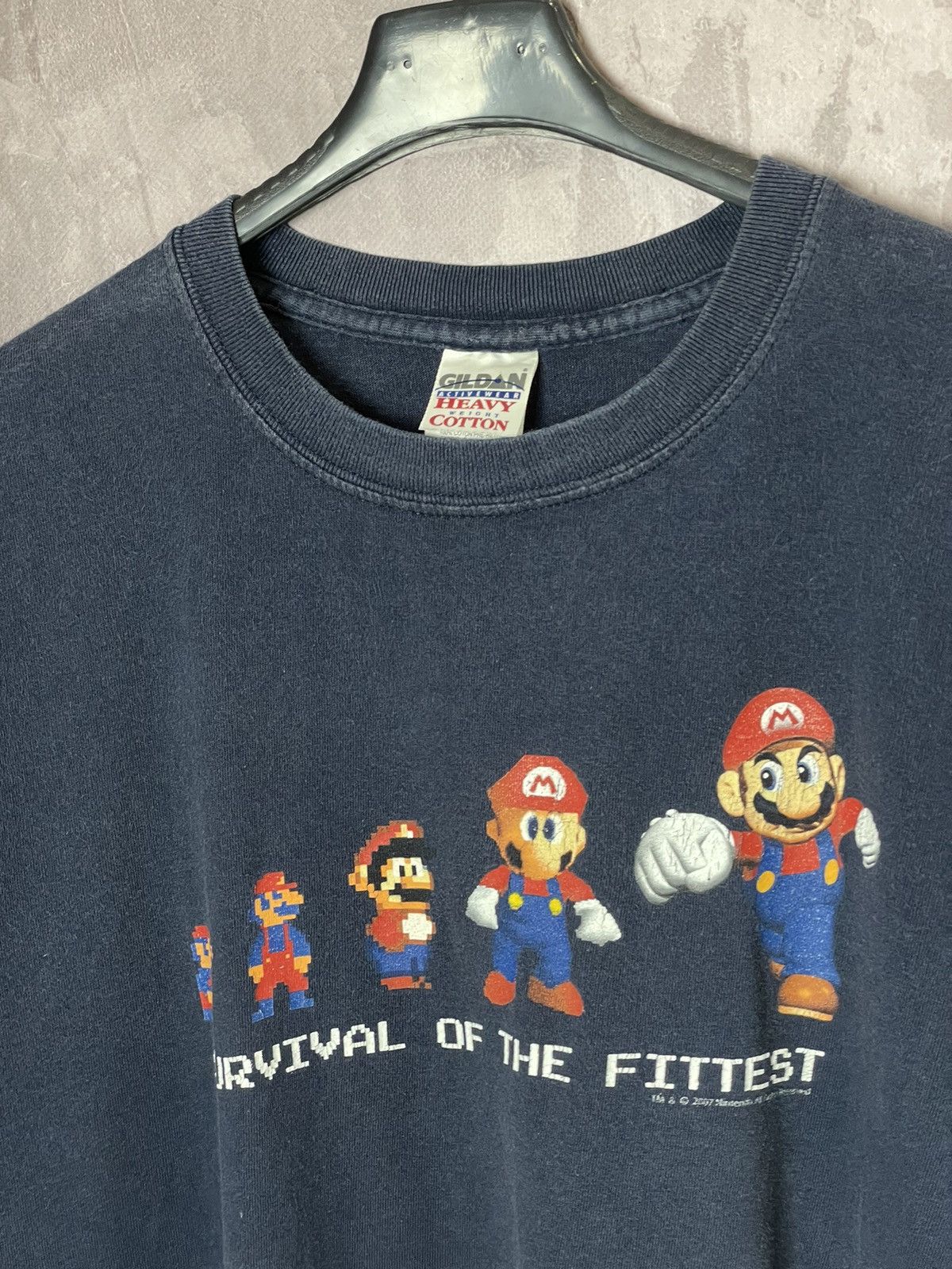 Nintendo × The Game × Vintage Vintage 00s 2007 Nintendo Super Mario Survival Fittest tee Size US L / EU 52-54 / 3 - 6 Thumbnail