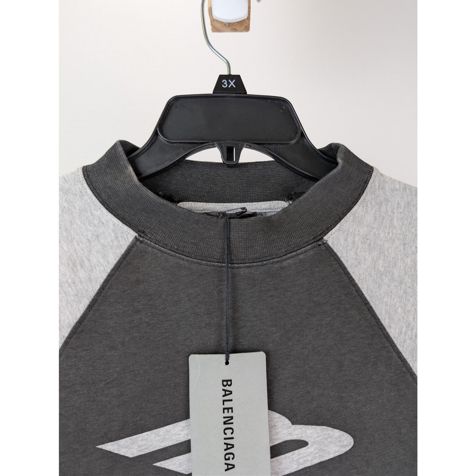 Balenciaga o1rshd1 Neg Print Raglan Oversized T-Shirt in Heather Grey Size US S / EU 44-46 / 1 - 7 Thumbnail
