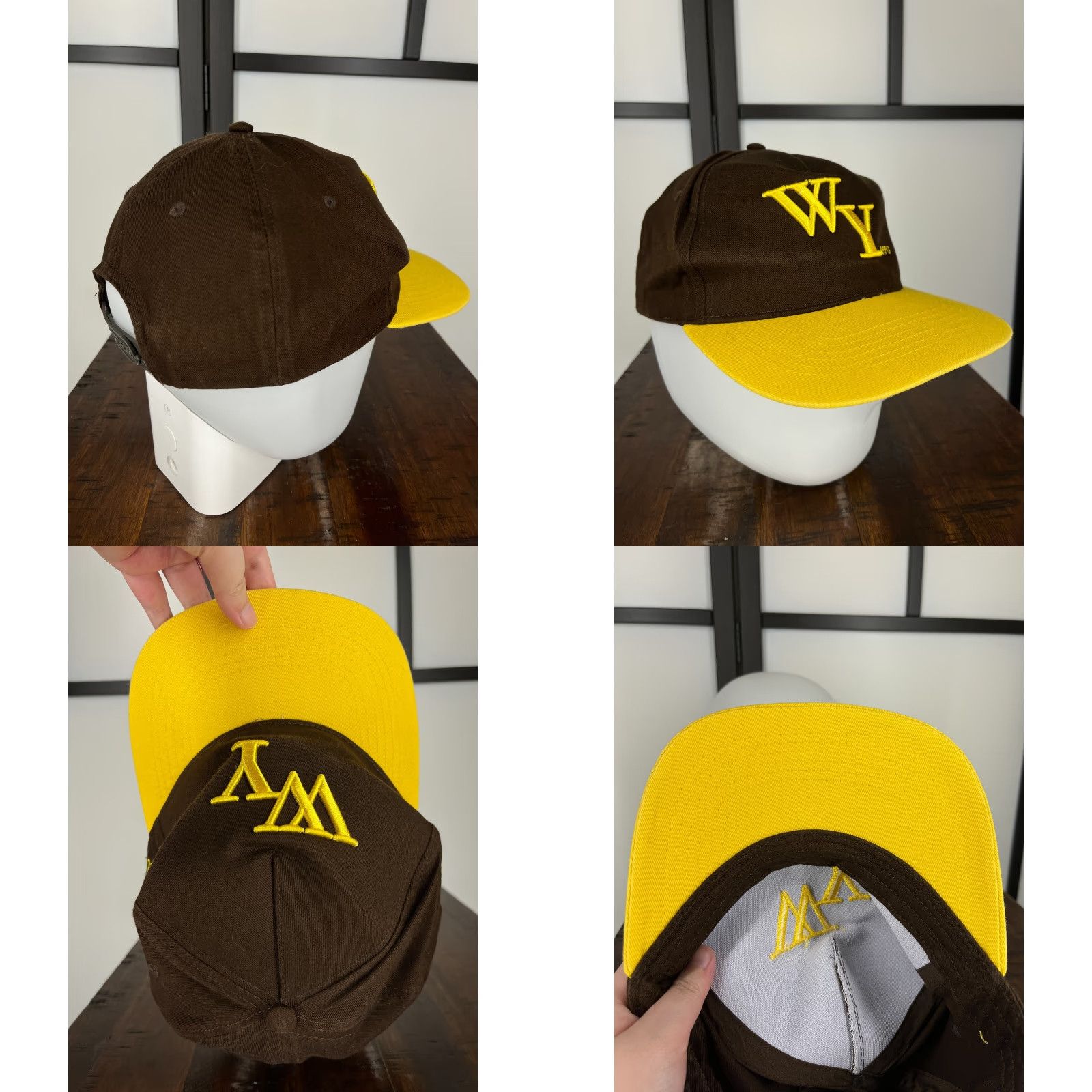 Vintage Wyoming Hat Cap Snap Back Adult One Size Brown Yellow RPG Souvenirs Cotton Blend Cap Mens State Hat Snapback Adjustable Twill Cotton Baseball Size ONE SIZE - 8 Thumbnail