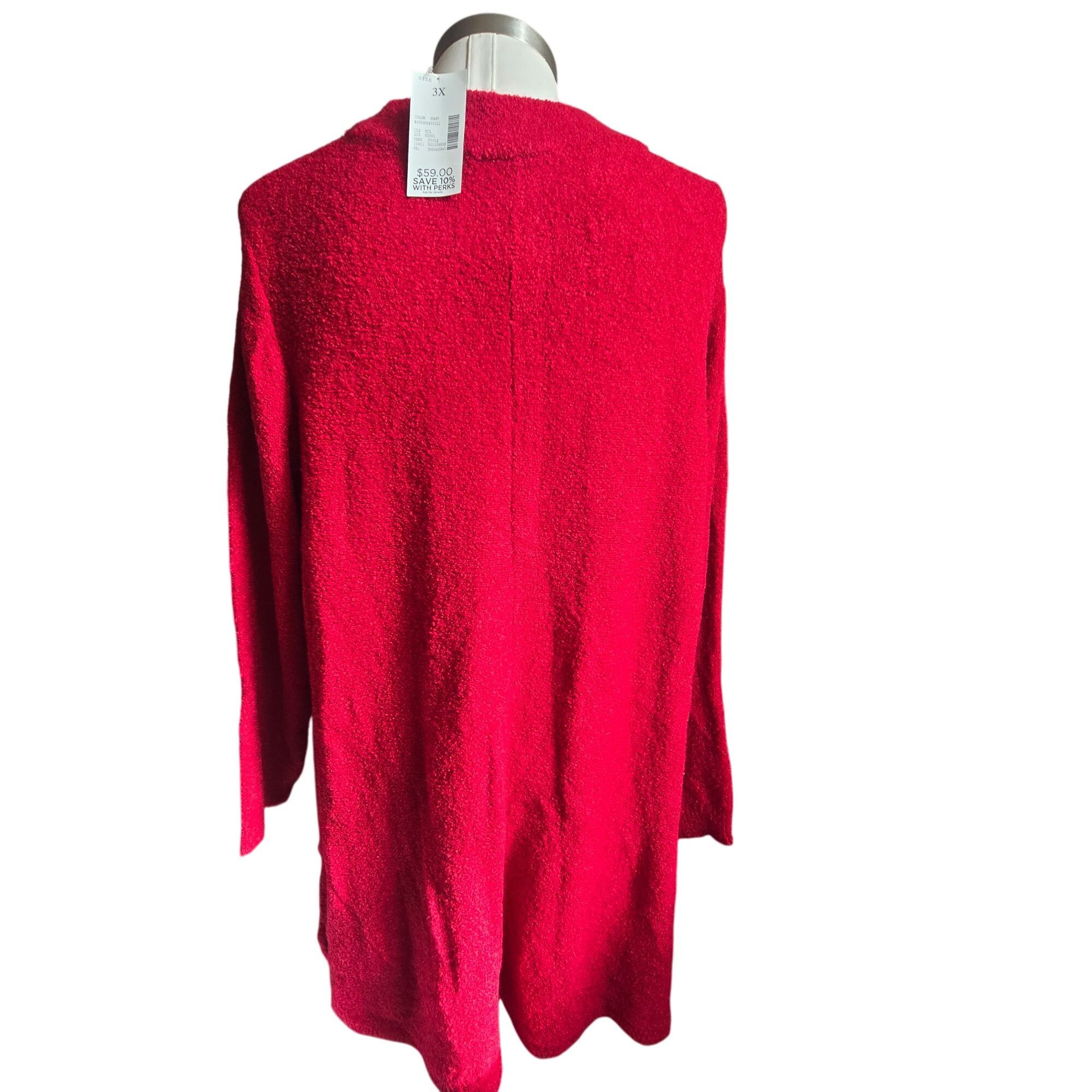 Other Catherines Red Sweater Bouclé Knit Mockneck Tunic Size 3X 26 Size 3XL / US 20-22 - 6 Thumbnail