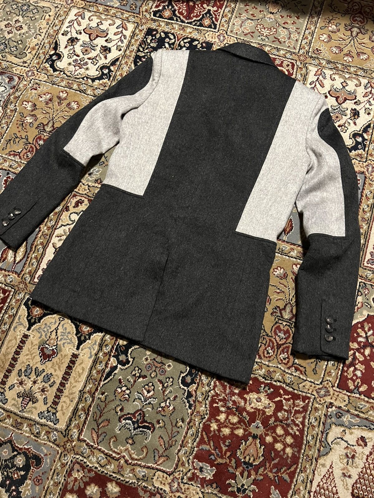 Helmut Lang Helmut Lang Deconstructed Black Block Gray Wool Blazer Size S / US 4 / IT 40 - 2 Thumbnail