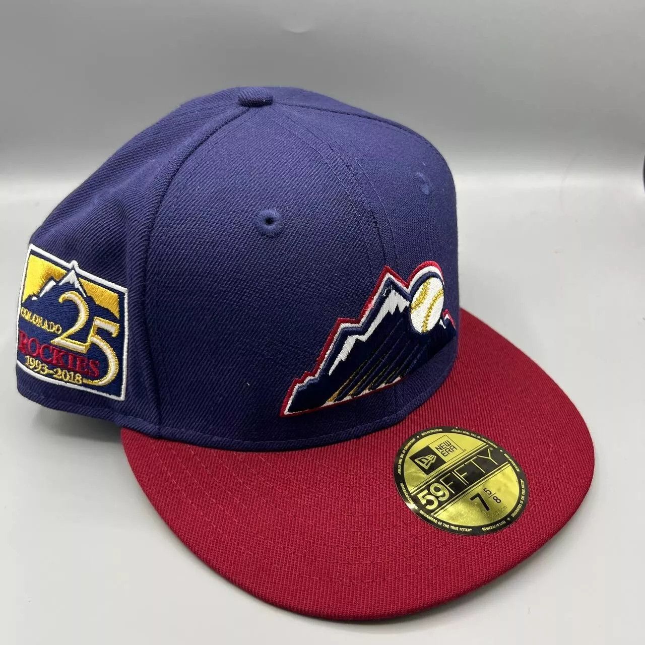 New Era Colorado Rockies Hat Men 7 5/8 Purple Red MLB Fitted Cap New Size ONE SIZE - 1 Thumbnail
