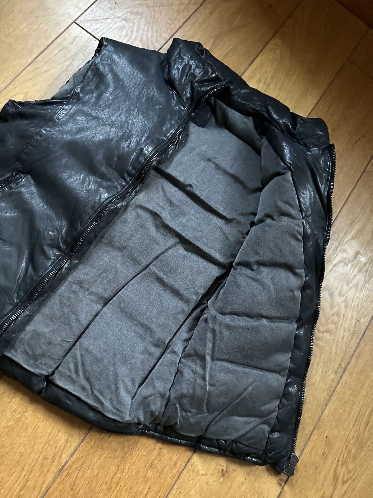 Isamu Katayama Backlash Metallic Navy Leather Down Vest JP 2 Fits US S Size US S / EU 44-46 / 1 - 16 Thumbnail