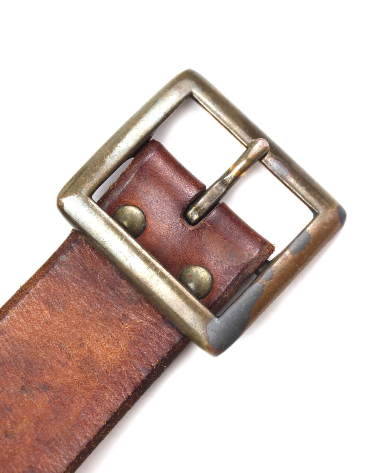 Hysteric Glamour 2000S JAPANESE MADE RUGGED ANTIQUE-BRASS BUCKLE STUDDED BELT Size ONE SIZE - 3 Thumbnail