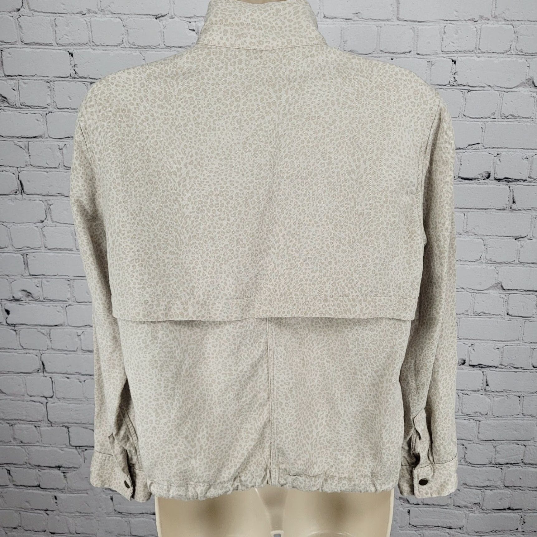Rails Rails Beige Linen Blend Mini Cheetah Print Zip Snap Unlined Jacket Small S Size S / US 4 / IT 40 - 2 Thumbnail