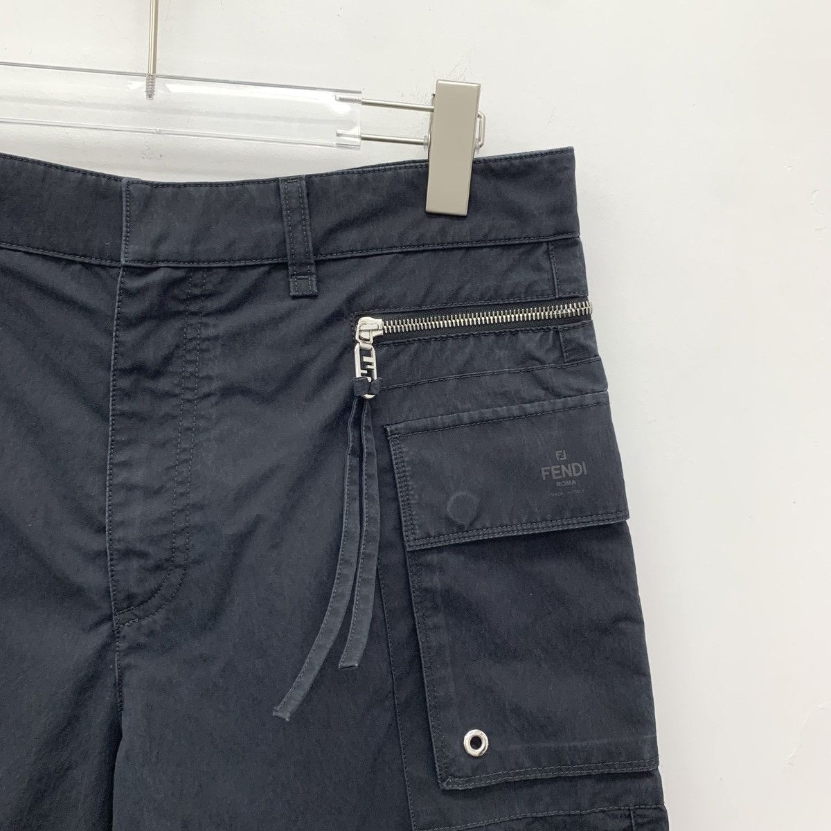 Fendi Fendi 22FW Black Cotton Cargo Shorts K26WX Size US 34 / EU 50 - 3 Thumbnail