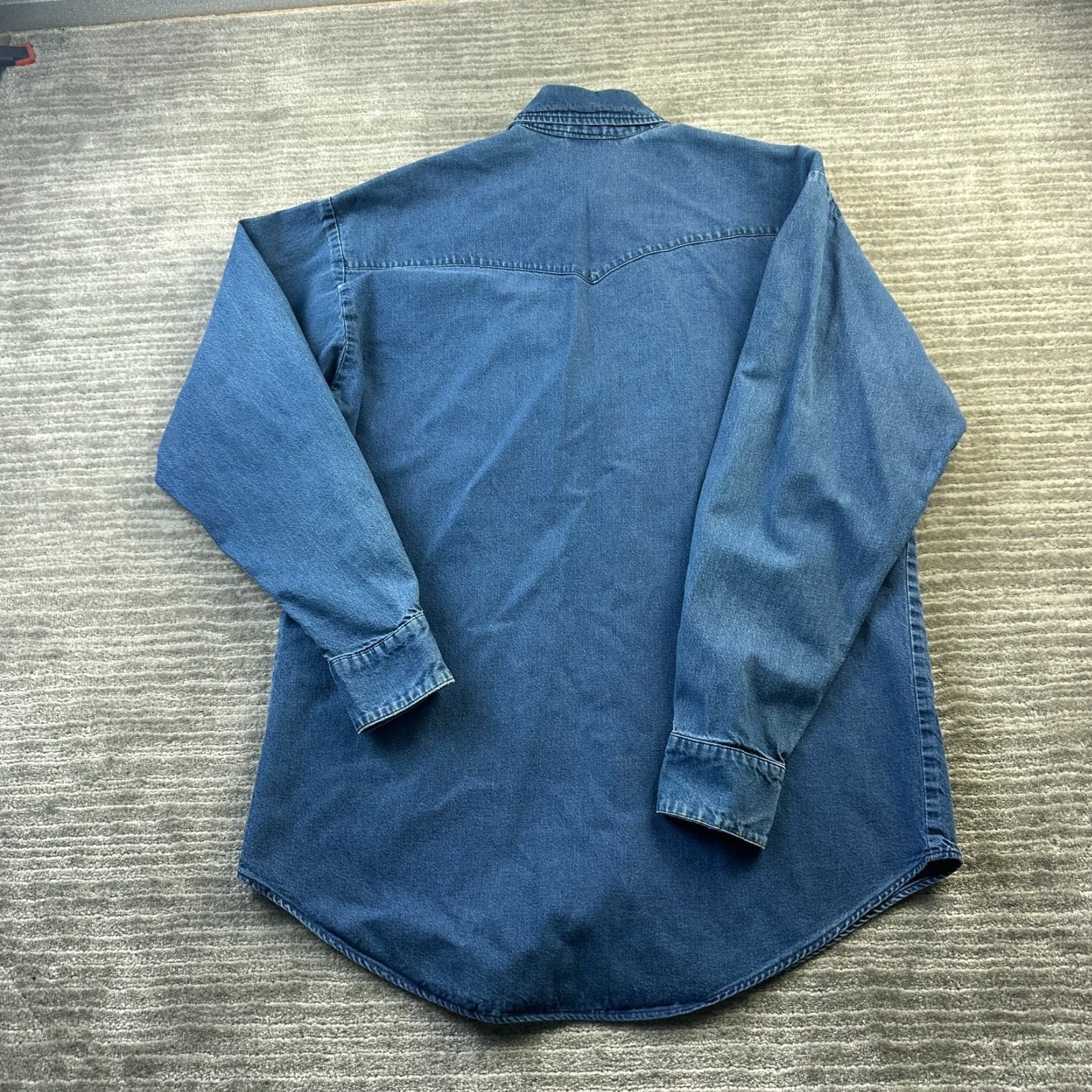 Denime VINTAGE US Cavalry Shirt Mens Small Blue Denim Button Up Military USA Made Size US S / EU 44-46 / 1 - 2 Thumbnail