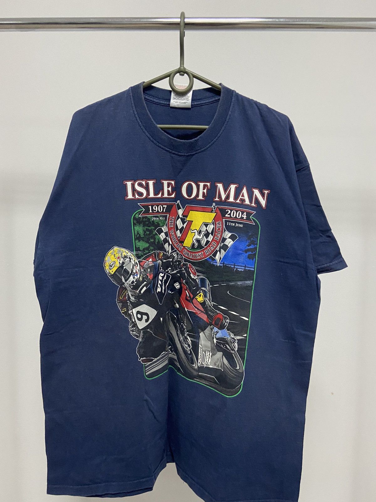 Other Vintage Racing T Shirt Moto Isle Of Man Big Logo Size US XL / EU 56 / 4 - 2 Thumbnail