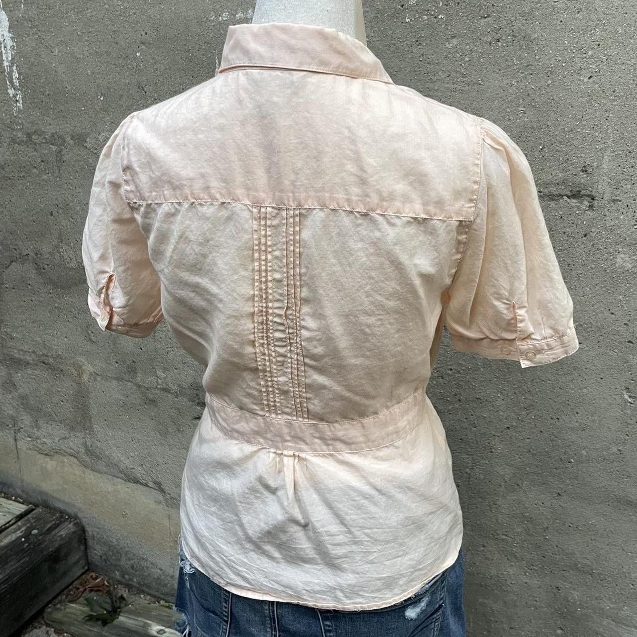 Vintage Pink Silk-Blend Button-Up Blouse Size S / US 4 / IT 40 - 4 Thumbnail