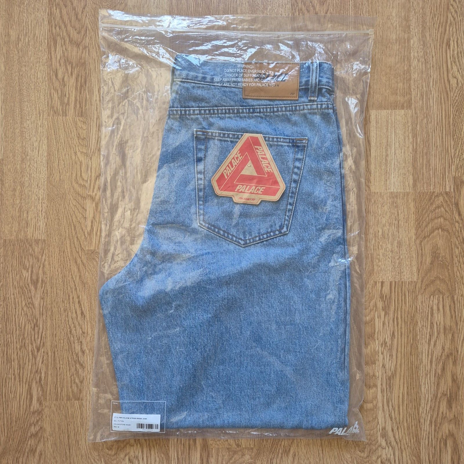 Palace Palace P90 College Stress Baggy Jean Stone Wash Blue 36 FW24 Size US 36 / EU 52 - 6 Thumbnail