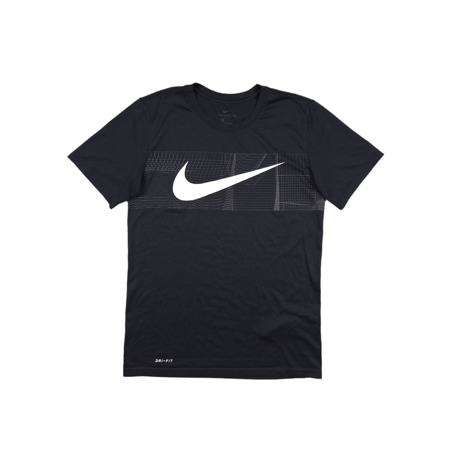Japanese Brand × Nike × Vintage Vintage Nike Central big Swoosh Logo Black T-shirt Dri-fit Size US L / EU 52-54 / 3 - 1 Thumbnail