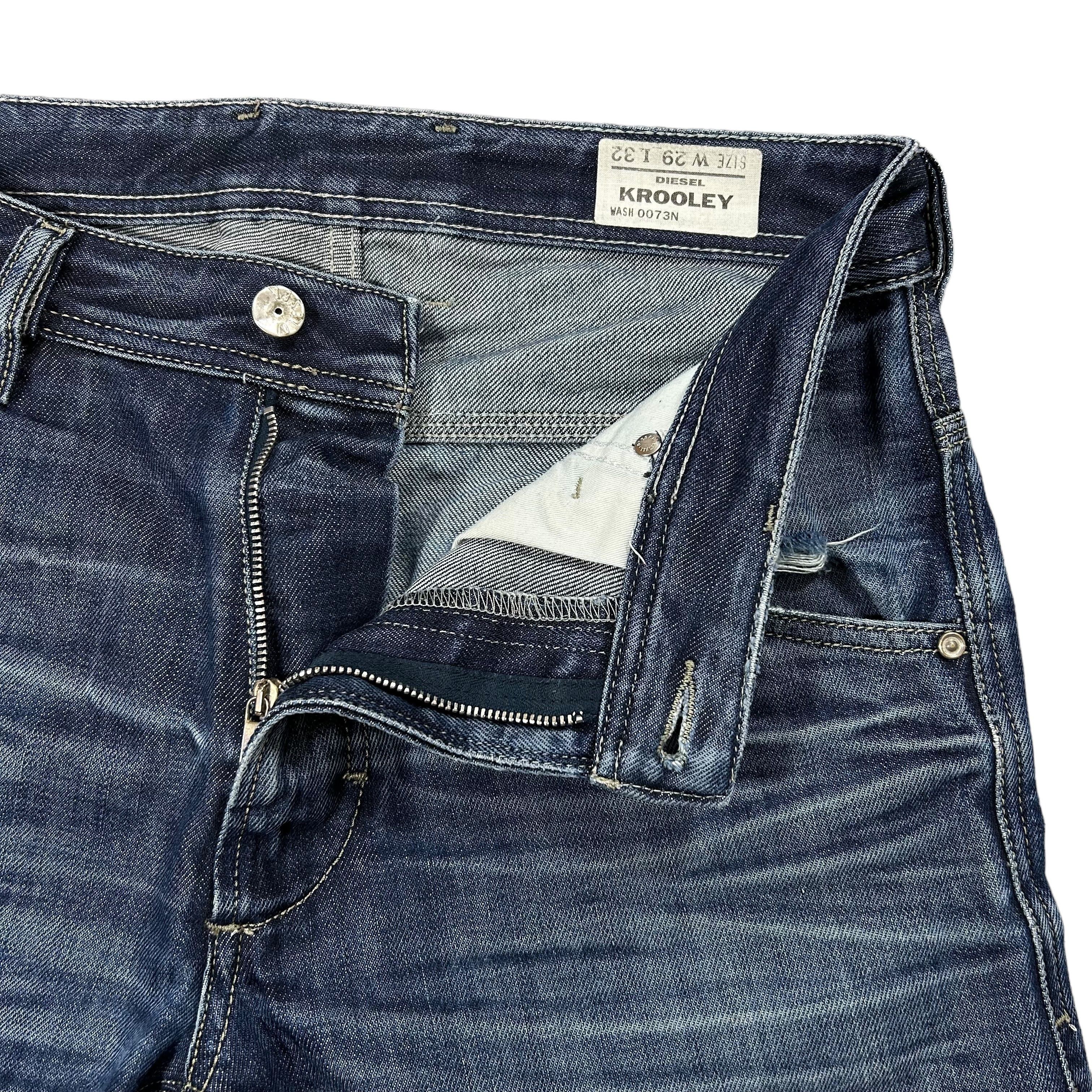 Diesel Diesel Krooley Men's Slim Straight Blue Denim Jeans W29L32 Size US 29 - 5 Thumbnail