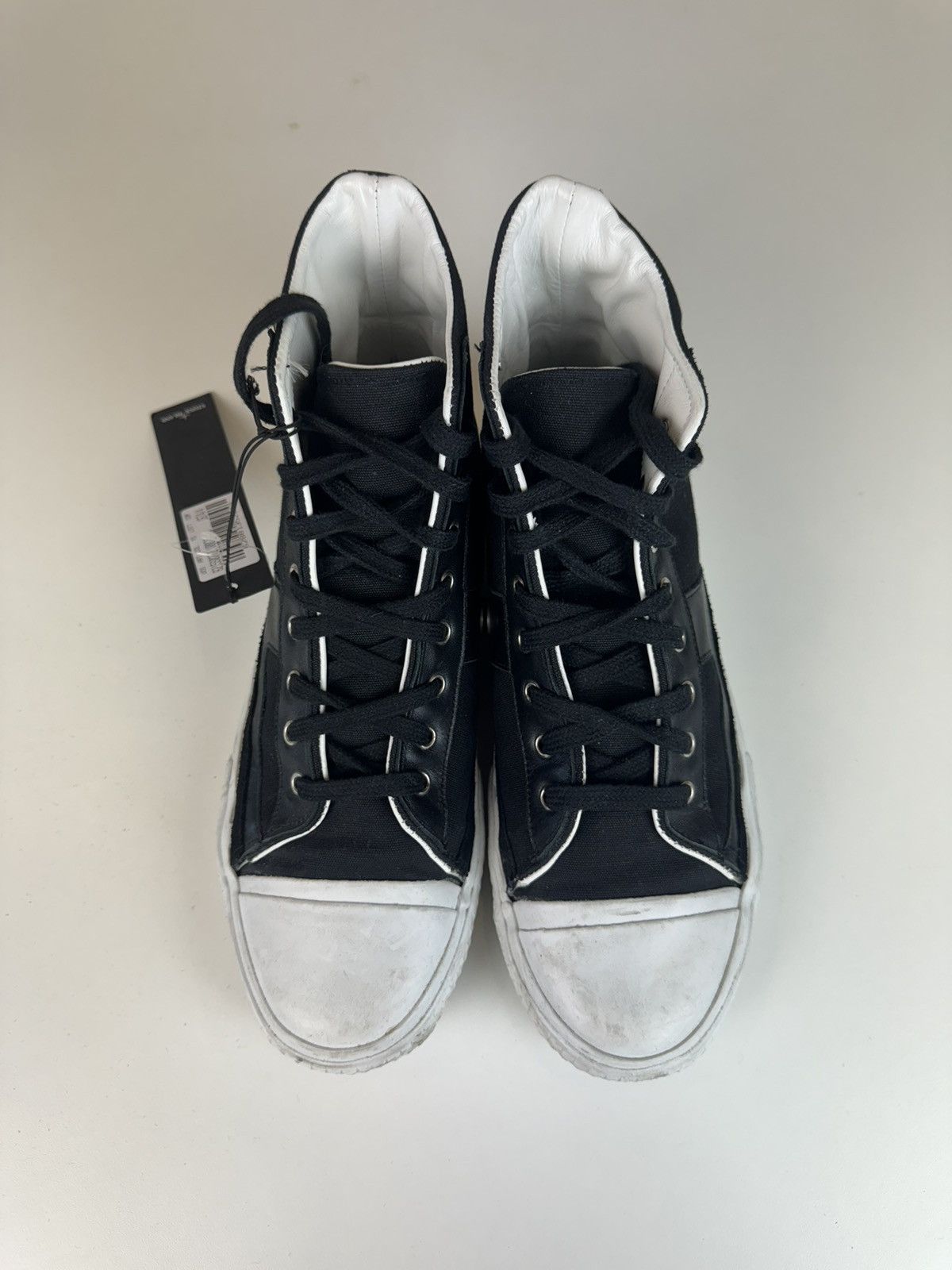 Stone Island Stone island leather tissue trainers high top sneakers 43 Size US 9.5 / EU 42-43 - 12 Thumbnail