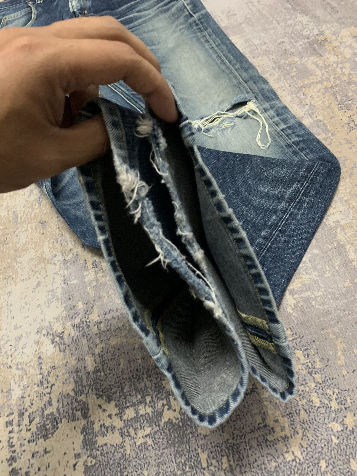 If Six Was Nine LEE Distress Faded Boot Cut Y2K Mud max style jeans Size US 31 - 11 Thumbnail