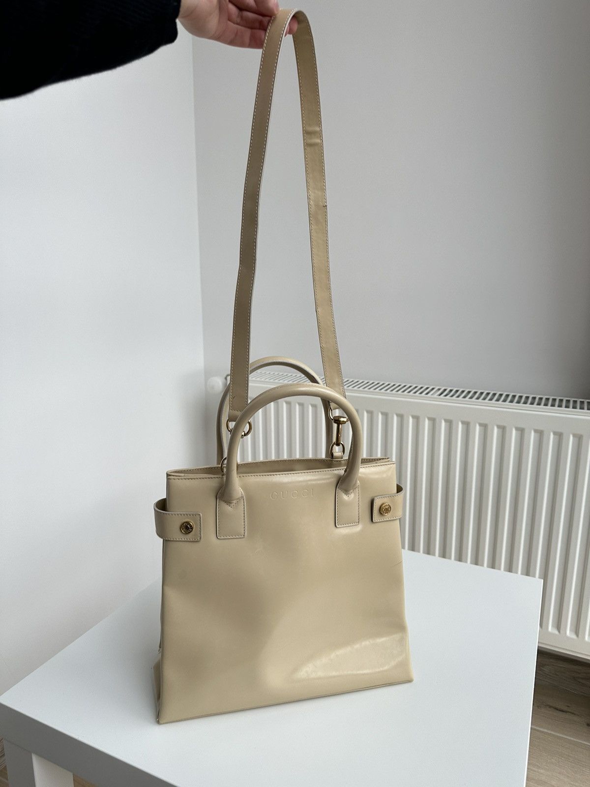 Gucci Vintage Gucci Leather Beige Shoulder Hand bag 000 2404 0503 Size ONE SIZE - 2 Thumbnail