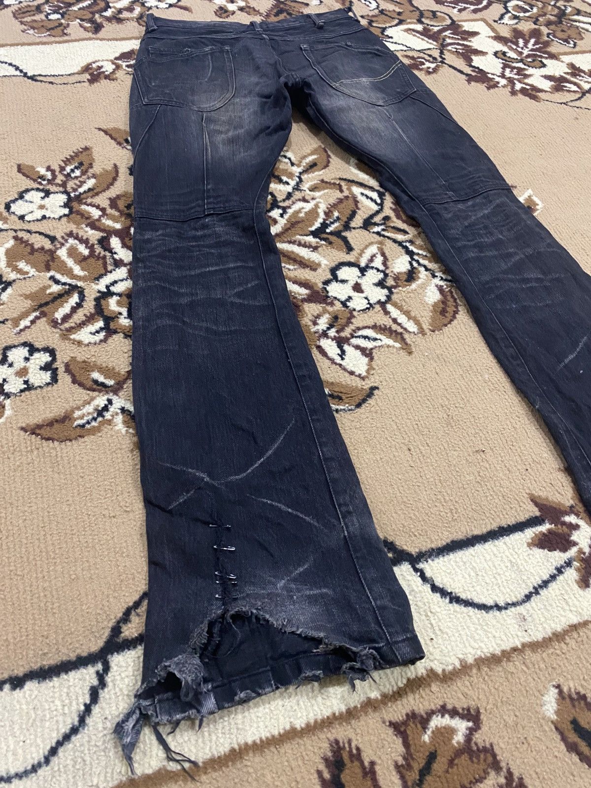 JACKROSE Jackrose Rare Design Distressed Pinned Flare Denim Size US 30 / EU 46 - 5 Thumbnail