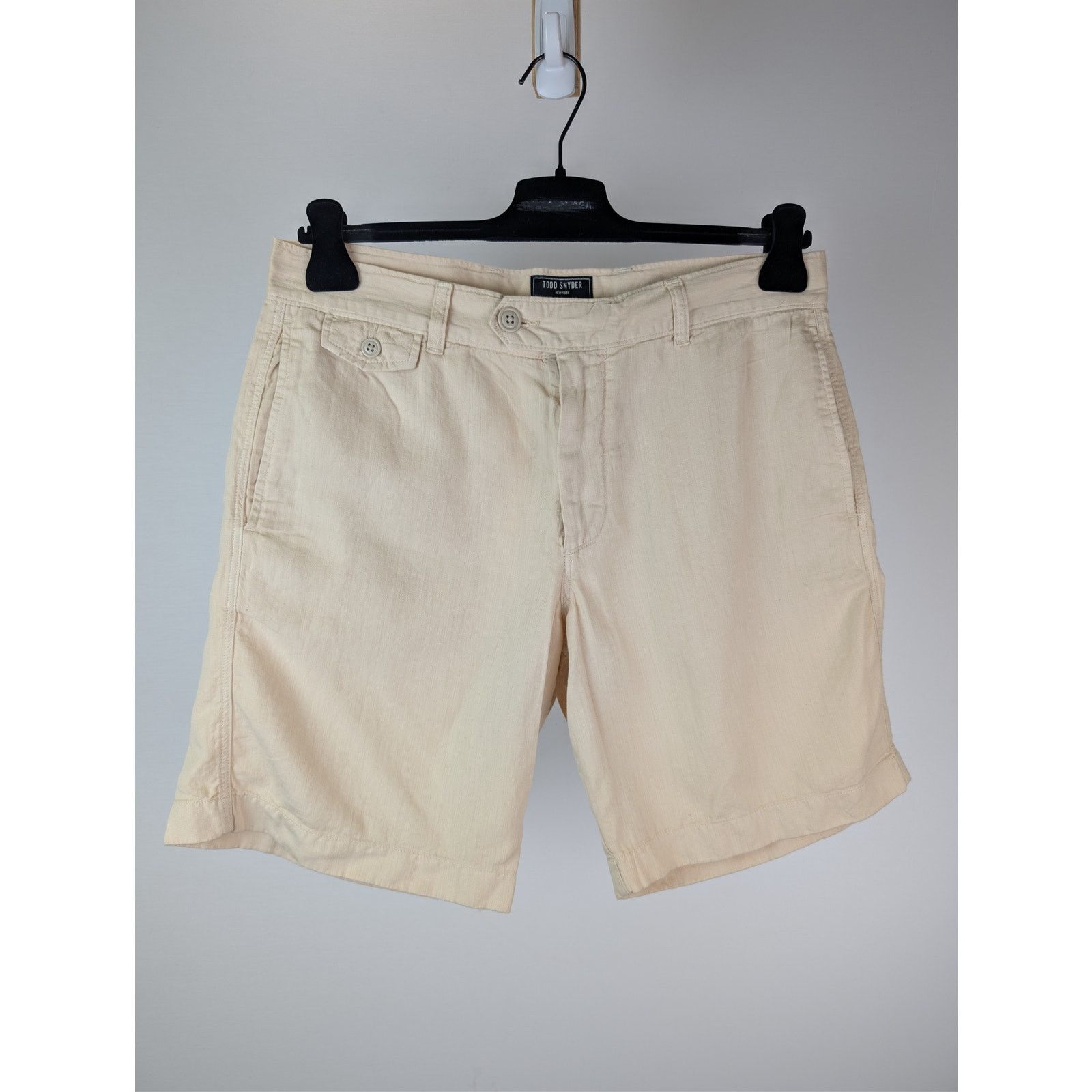 Todd Snyder o1rshd1 CC20 Cotton-Linen Chino Shorts in Light Beige/Cream Size US 32 / EU 48 - 8 Thumbnail