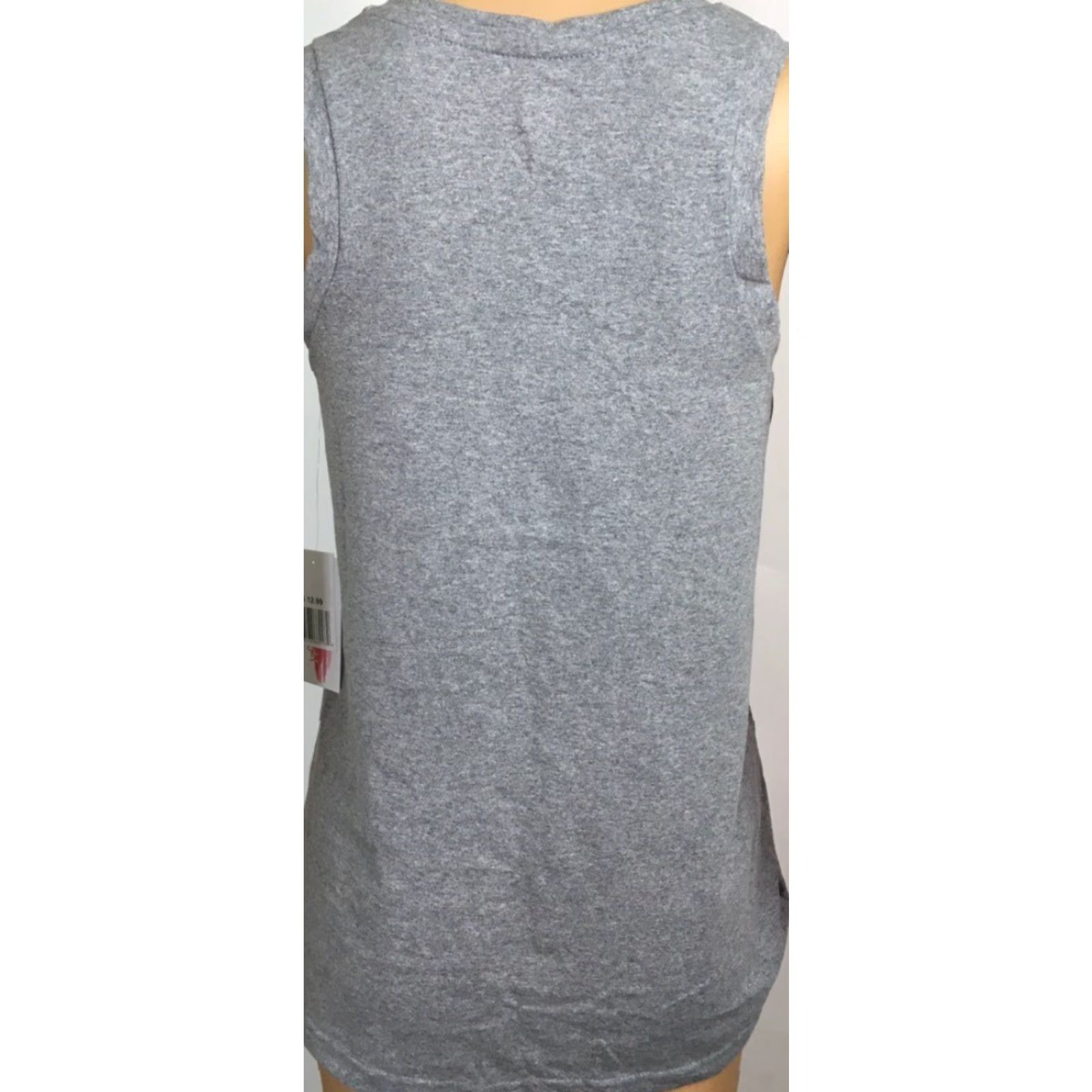 Olive LIVE BREATHE FIGHT Women's Tank Top Gray Heathered Pink Ribbon L Casual Sleeveless Graphic Size L / US 10 / IT 46 - 3 Thumbnail