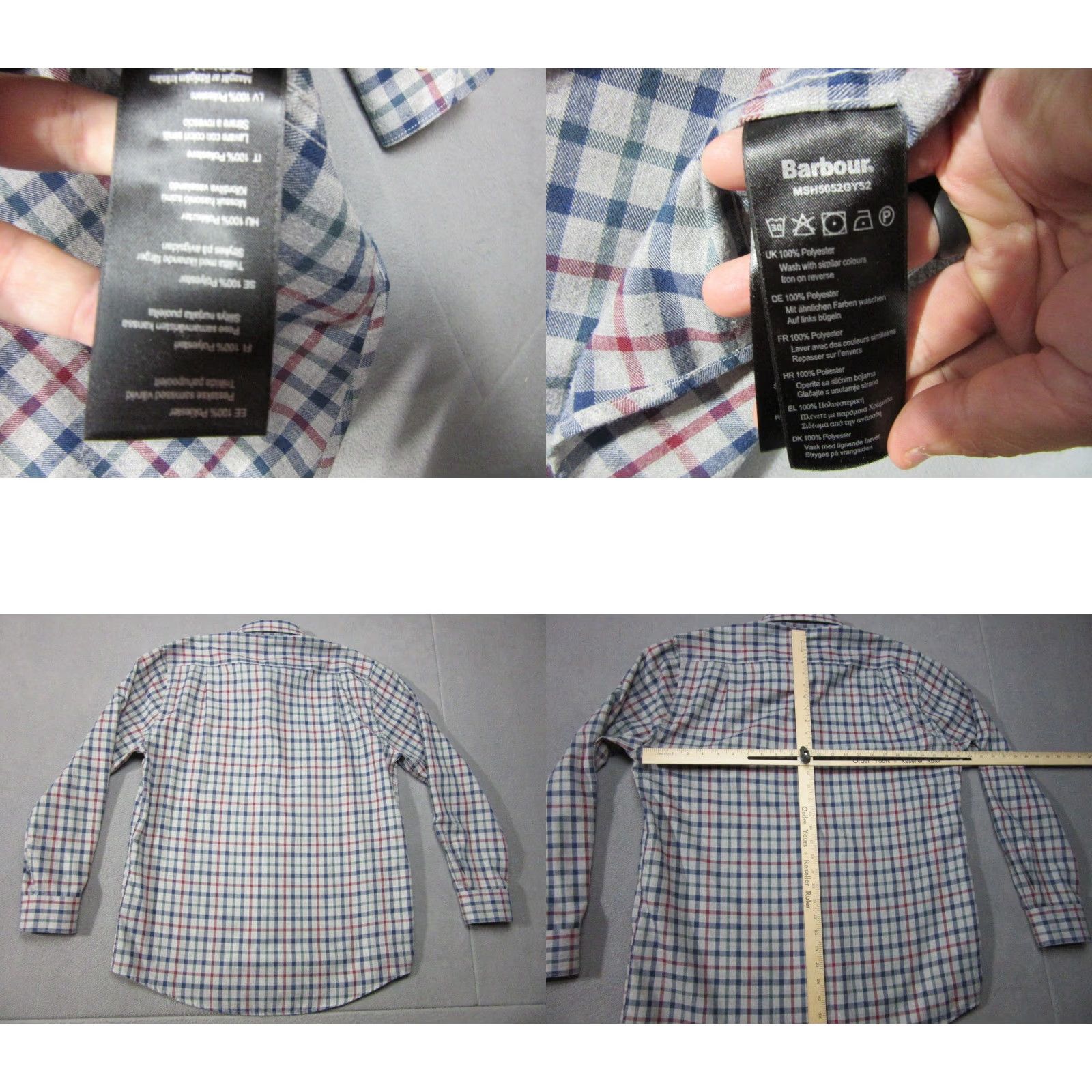 Barbour Barbour Shirt Mens L Gray Blue Red Plaid Button Down Casual Outdoor Classic Long Sleeve Regular Fit Size US L / EU 52-54 / 3 - 8 Thumbnail