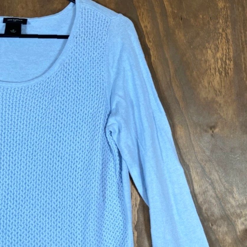 Ann Taylor Ann Taylor Sweater Womens Periwinkle Cable Knit Scoop Neck Stretch Medium Size M / US 6-8 / IT 42-44 - 5 Thumbnail