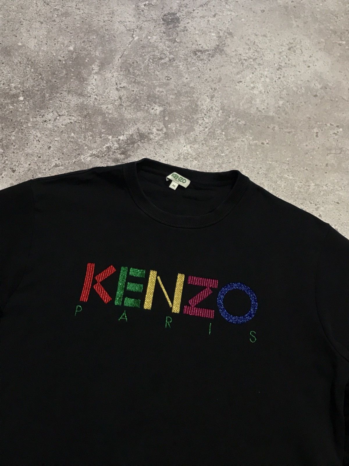 Kenzo Vintage Kenzo Sweatshirt Embroiled Logo Faded Black M Size US M / EU 48-50 / 2 - 2 Thumbnail
