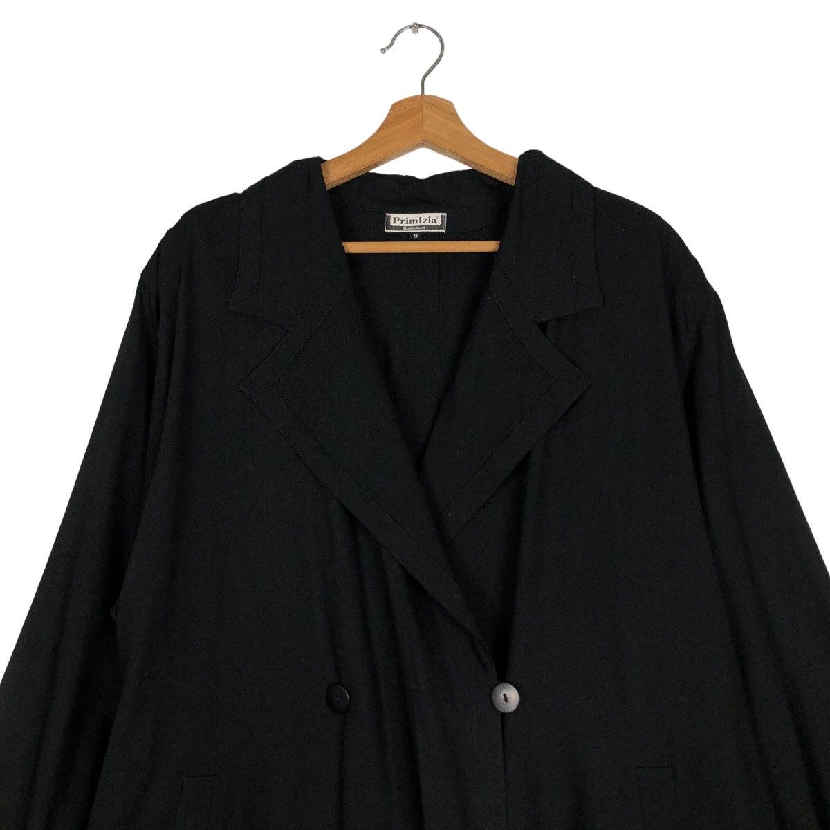 Japanese Brand 🔥Vtg Long Jacket Rich Black Primizia Inspire Yohji Yamamoto Size US M / EU 48-50 / 2 - 3 Thumbnail