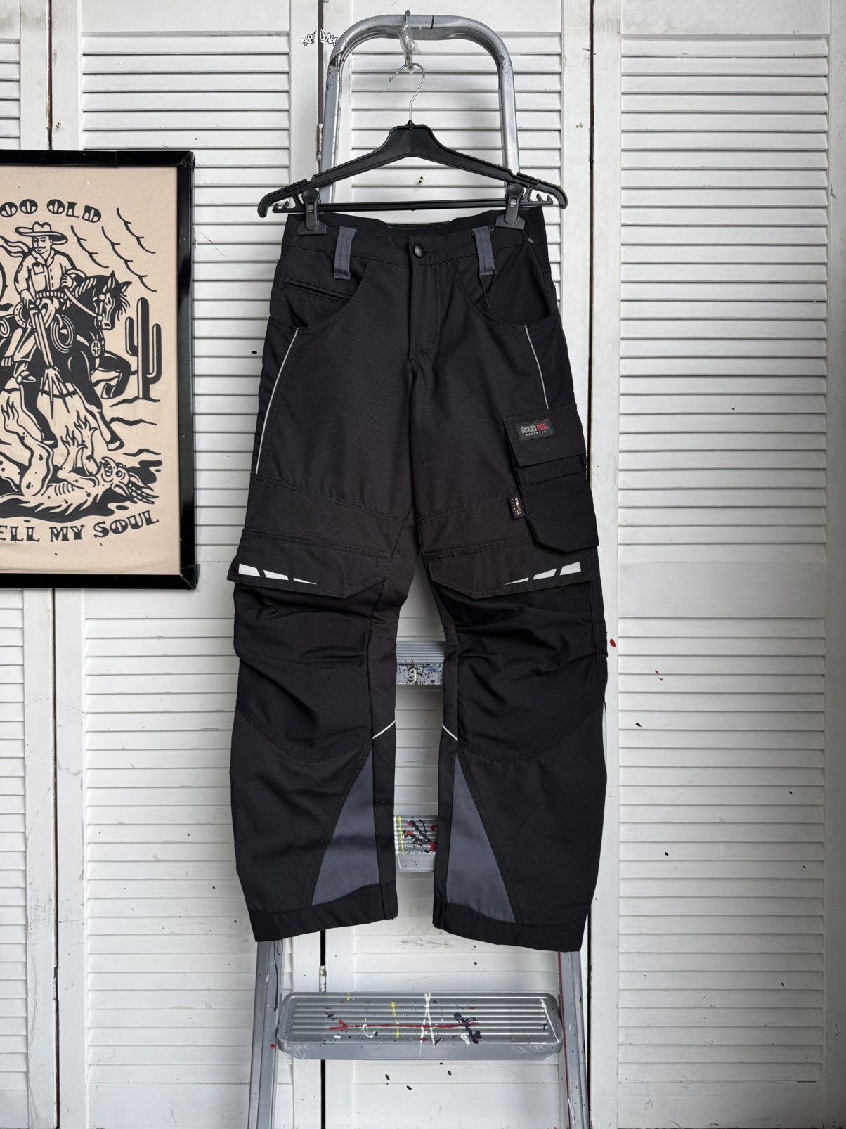 Dickies Dickies Pro Workwear Pants Cordura Reflective Cargo Black Size US 27 - 4 Thumbnail