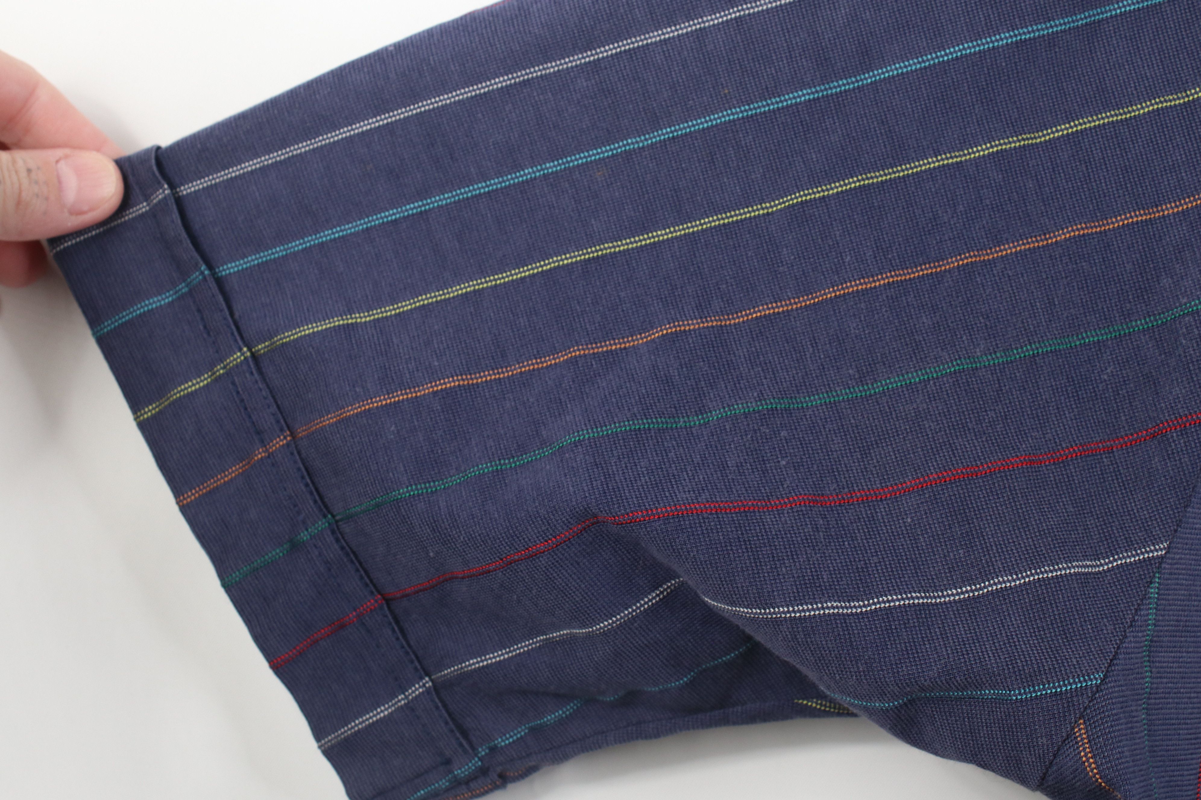 Vintage Vintage 70s 80s Streetwear Thin Rainbow Striped Knit Polo Size US L / EU 52-54 / 3 - 9 Thumbnail