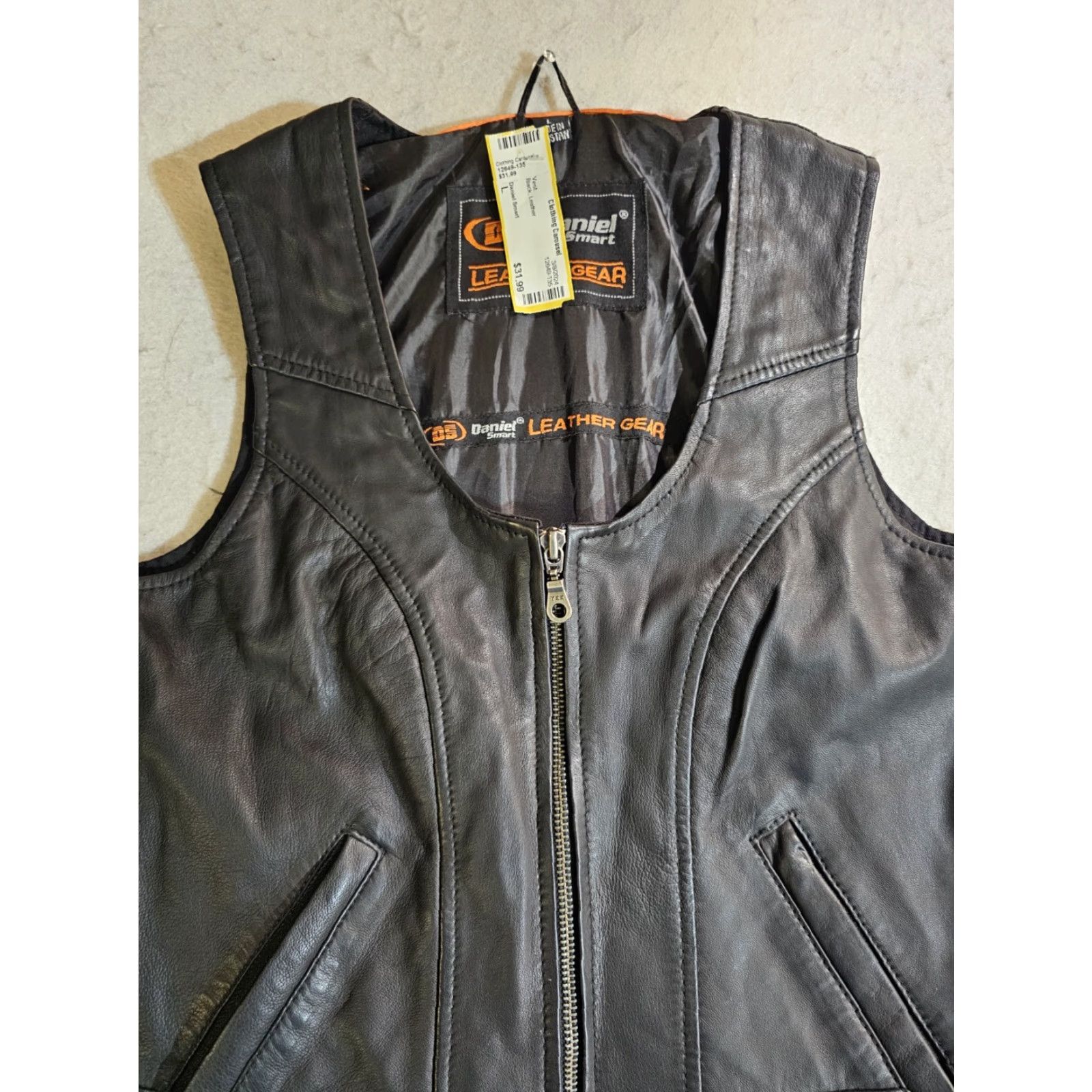 B Sides VINTAGE Daniel Smart Leather Biker Vest Black Full Zip Laced Sides Womens Size Large Size L / US 10 / IT 46 - 5 Thumbnail