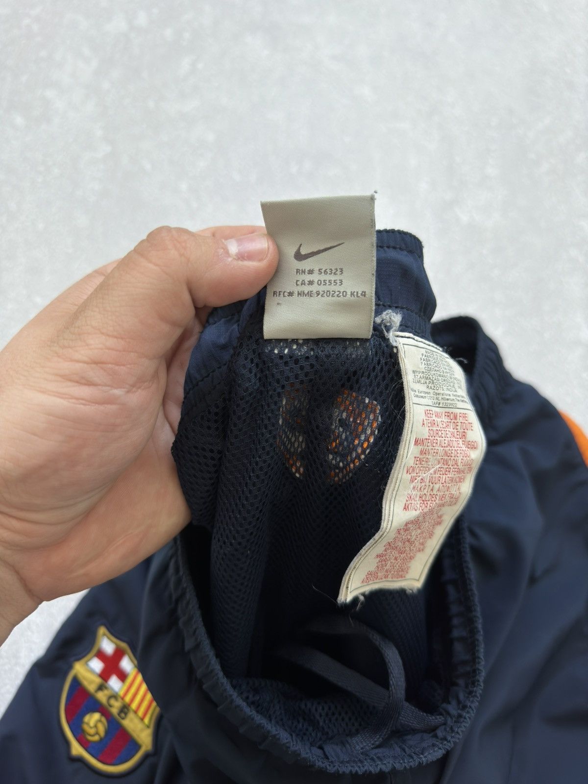 Nike × Vintage Nike Vintage Nylon F.C Barcelona Drill Pants Football Swoosh Size US 36 / EU 52 - 8 Thumbnail