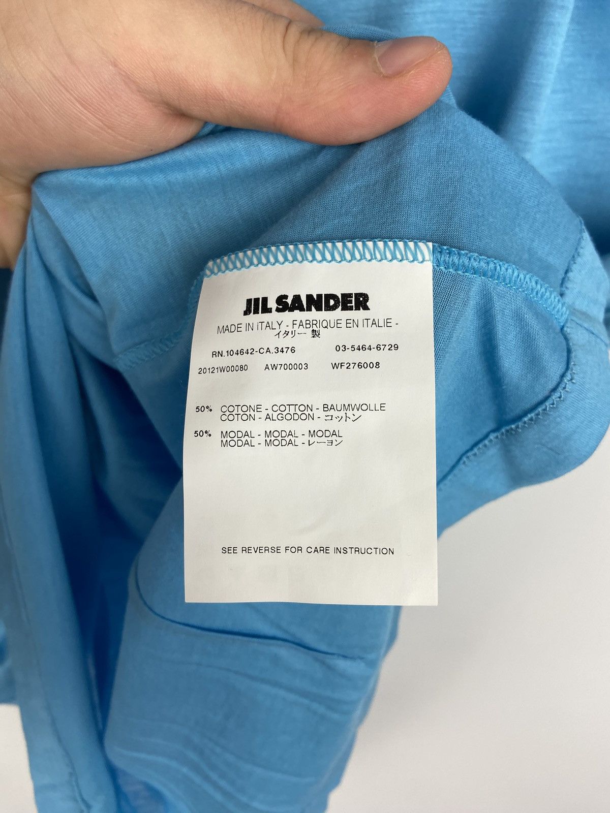 Jil Sander Jil Sander Women's Blue Crewn Neck T-Shirt Sz M Size S / US 4 / IT 40 - 13 Thumbnail
