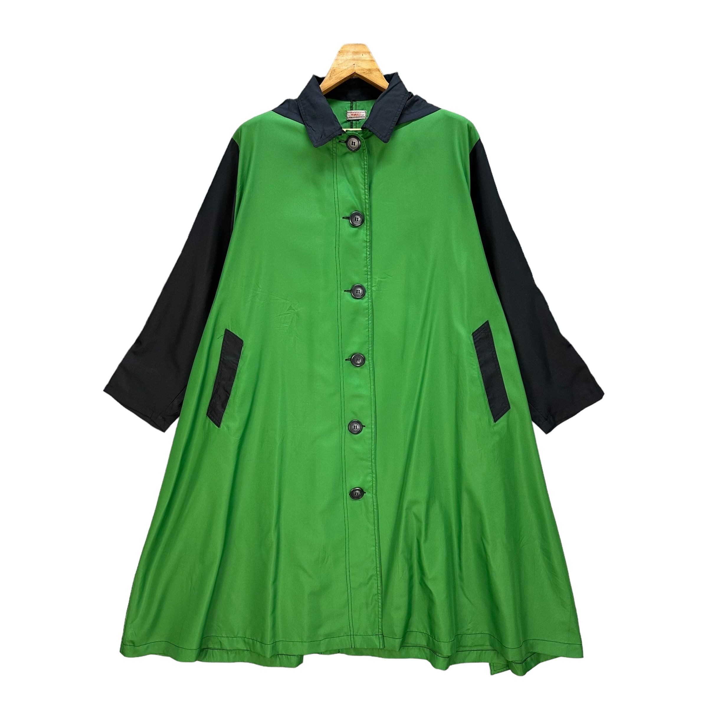 Fiorucci FLORUCCI Big Logo Detachable Hooded Green Overcoat #A45-1042 Size ONE SIZE - 5 Thumbnail