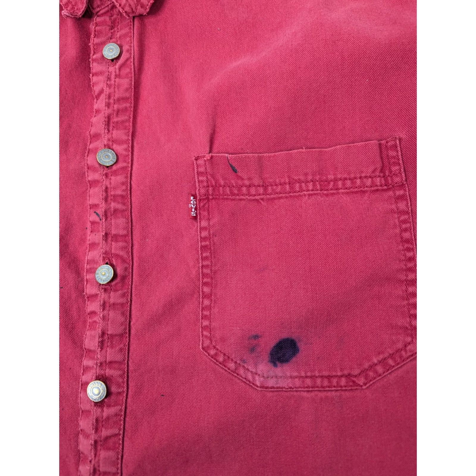 Levi's VINTAGE Levi’s Shirt Button-Up Denim Red 90s Long Sleeve Size L Mens Size US L / EU 52-54 / 3 - 2 Thumbnail