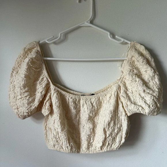 Zara Zara Balloon Puff Sleeve Cropped Top Size S / US 4 / IT 40 - 1 Thumbnail