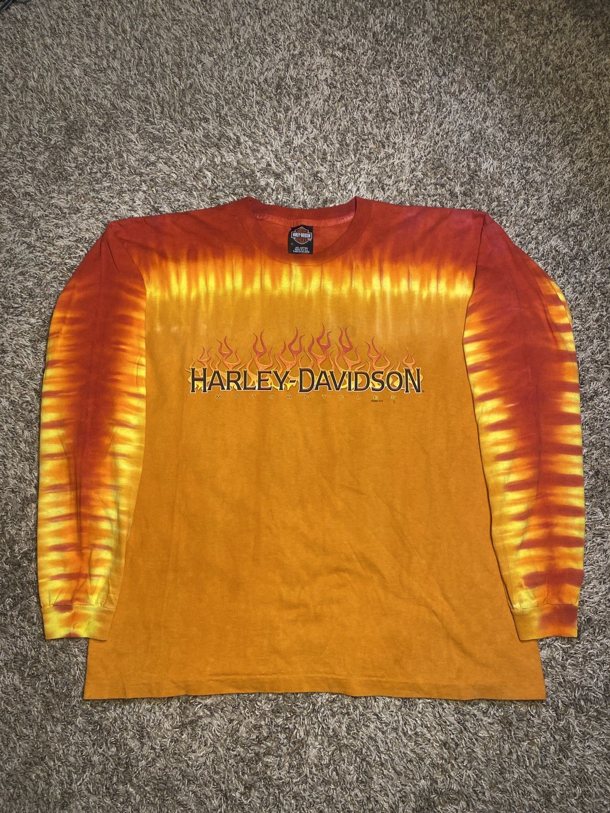 Harley Davidson × Vintage TieDye Harley Davidson Long Sleeve Size US XL / EU 56 / 4 - 1 Thumbnail