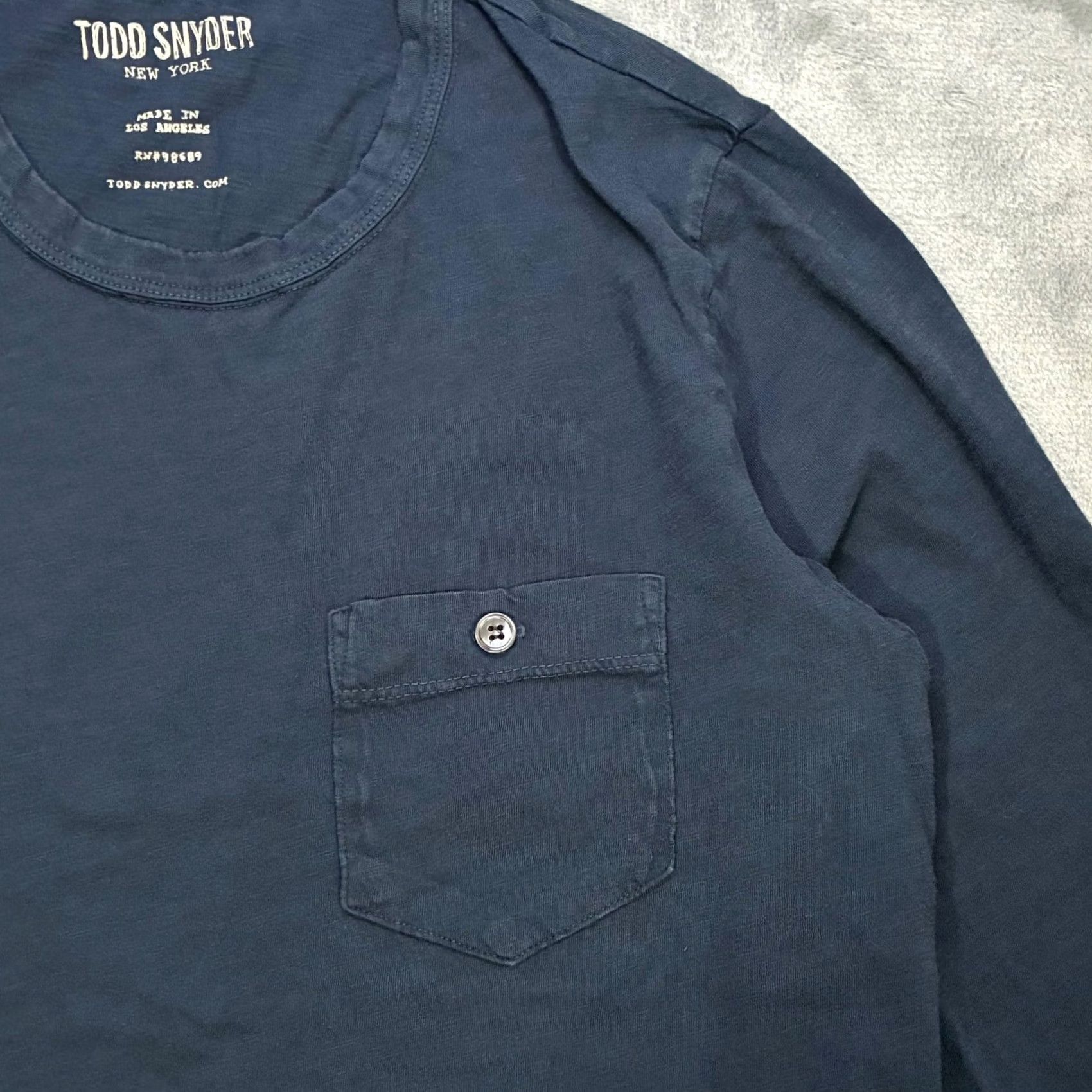 Todd Snyder Todd Snyder New York Dark Blue Long Sleeve Pocket T Shirt Men's S Size US S / EU 44-46 / 1 - 3 Thumbnail