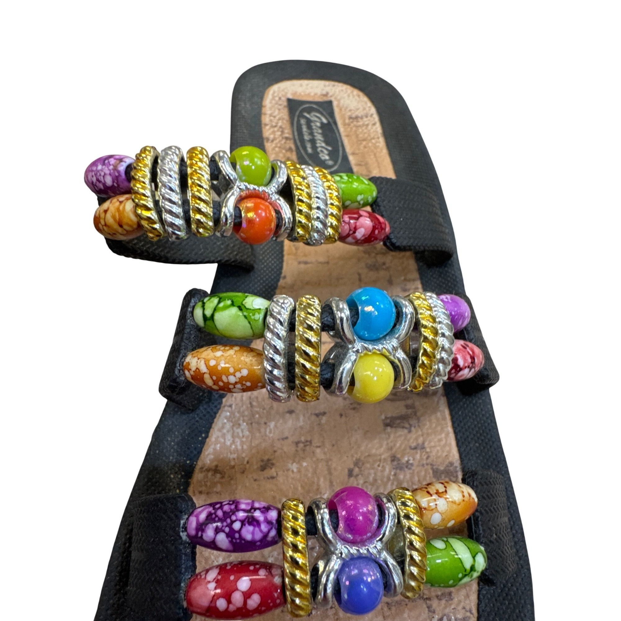 Other Grandco Womens Multicolor Beaded Cork Slip-On Sandals Size 8 Size US 8 / IT 38 - 10 Thumbnail
