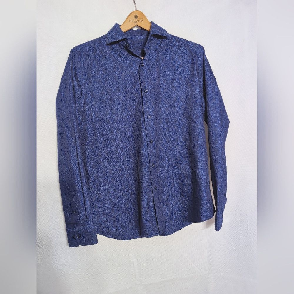 Tasso Elba Tasso Elba sz S Geometric Pattern Men's Blue Shirt Size US S / EU 44-46 / 1 - 2 Thumbnail