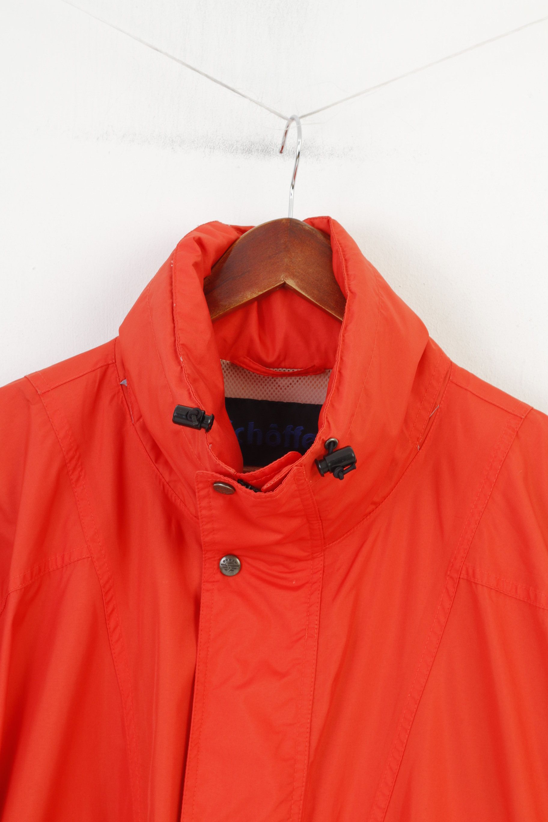 Vintage Schoffel Men L Jacket Orange Hood Full Zipper 0384 Size US L / EU 52-54 / 3 - 2 Thumbnail